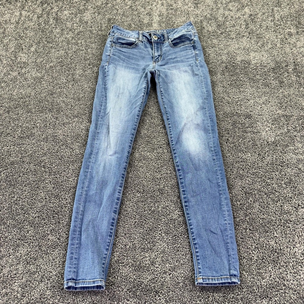 American Eagle Jegging Jeans Womens 4 Regular Blue Super Stretch Denim
